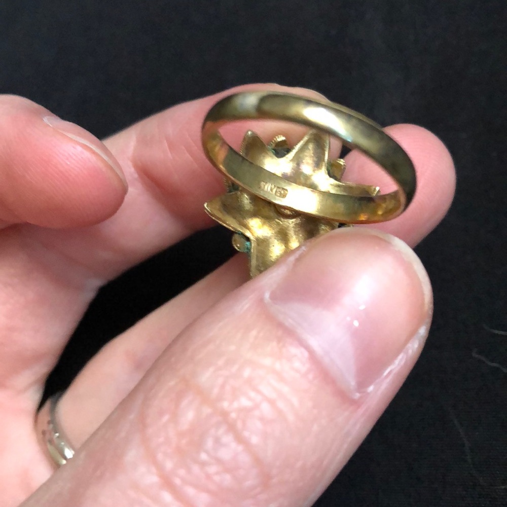 Blue Floral Cloisonne Ring - Picture 5 of 16